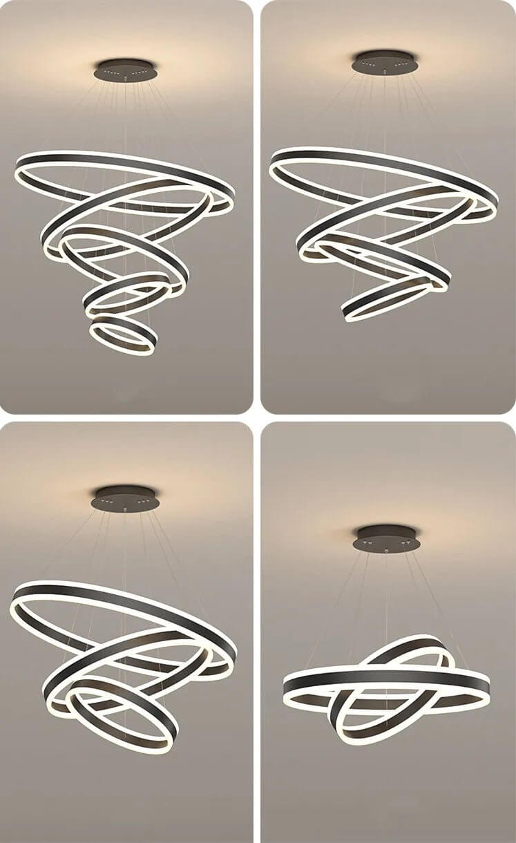 Rings LED Staircase Chandelier: Unparalleled Elegance-MinimalisticDecor.com
