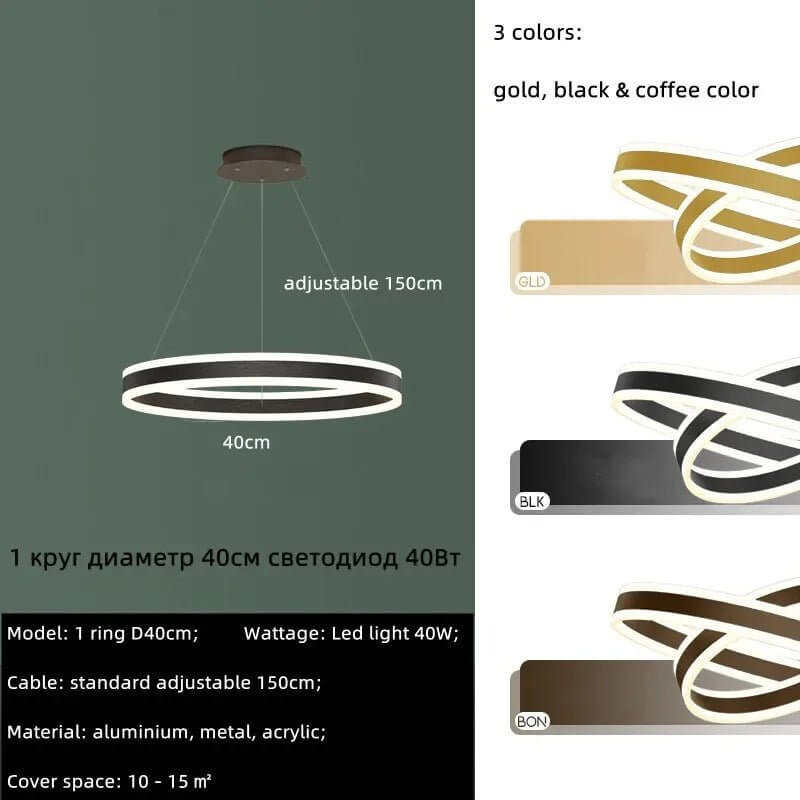 Rings LED Staircase Chandelier: Unparalleled Elegance-MinimalisticDecor.com