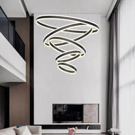 Rings LED Staircase Chandelier: Unparalleled Elegance-MinimalisticDecor.com