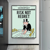Risk Not RegretRisk Not Regret - Monopoly Canvas Wall Art-MinimalisticDecor.com