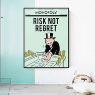Risk Not RegretRisk Not Regret - Monopoly Canvas Wall Art-MinimalisticDecor.com