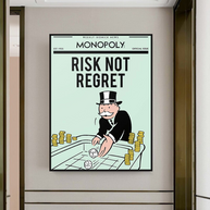 Risk Not RegretRisk Not Regret - Monopoly Canvas Wall Art-MinimalisticDecor.com
