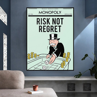 Risk Not RegretRisk Not Regret - Monopoly Canvas Wall Art-MinimalisticDecor.com