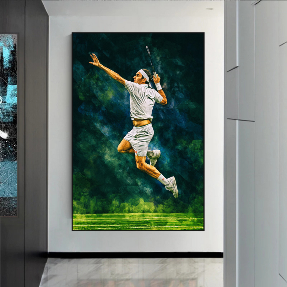 Roger Federer Canvas Wall Art - Legendary Sports Decor-MinimalisticDecor.com