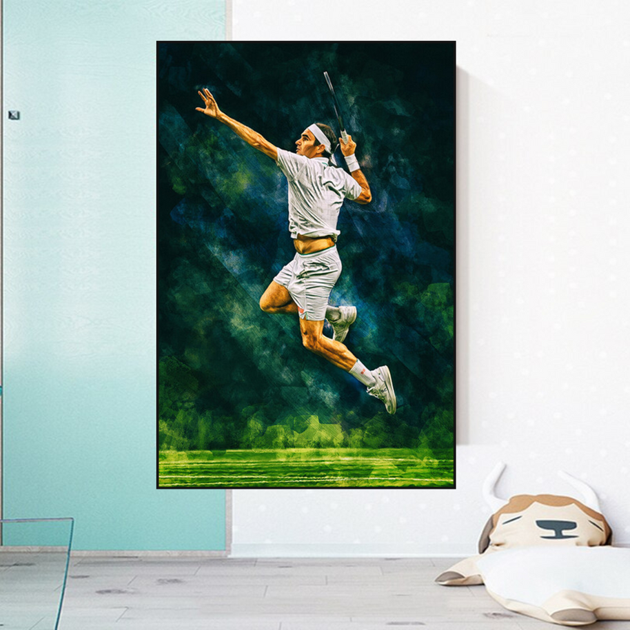Roger Federer Canvas Wall Art - Legendary Sports Decor-MinimalisticDecor.com