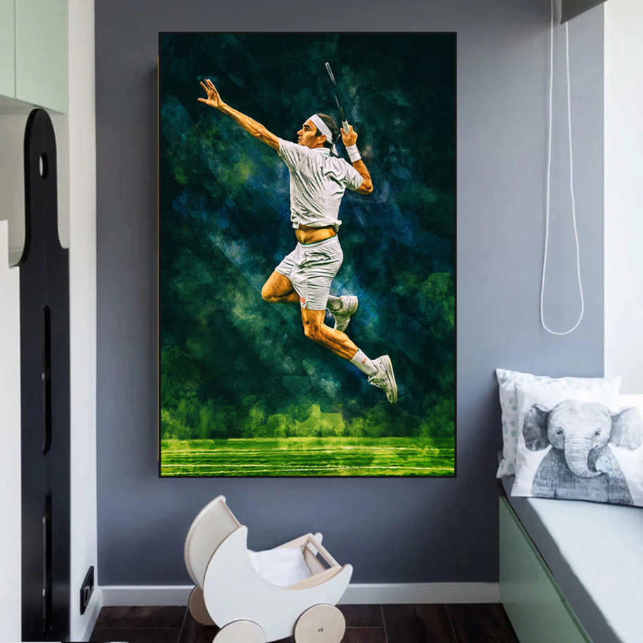 Roger Federer Canvas Wall Art - Legendary Sports Decor-MinimalisticDecor.com