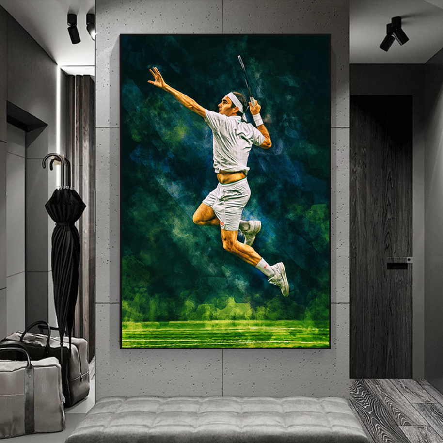 Roger Federer Canvas Wall Art - Legendary Sports Decor-MinimalisticDecor.com