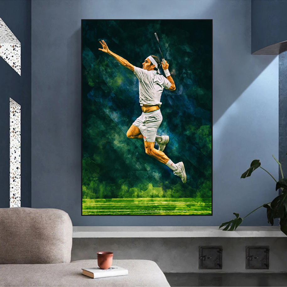 Roger Federer Canvas Wall Art - Legendary Sports Decor-MinimalisticDecor.com