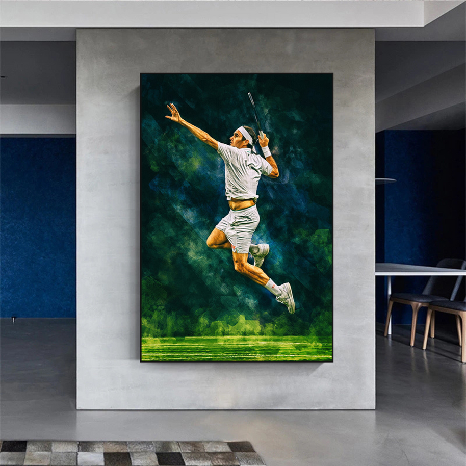 Roger Federer Canvas Wall Art - Legendary Sports Decor-MinimalisticDecor.com