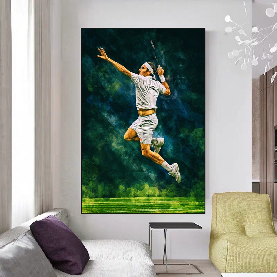 Roger Federer Canvas Wall Art - Legendary Sports Decor-MinimalisticDecor.com