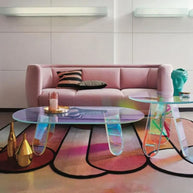 Round Acrylic Rainbow Coffee Tables Set-MinimalisticDecor.com