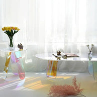 Round Acrylic Rainbow Coffee Tables Set-MinimalisticDecor.com