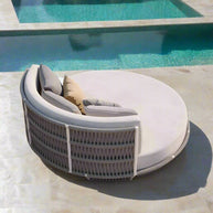 Round Outdoor Rattan Outdoor Furniture Set – Bamboo Wicker-MinimalisticDecor.com