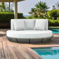 Round Outdoor Rattan Outdoor Furniture Set – Bamboo Wicker-MinimalisticDecor.com