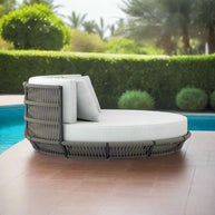 Round Outdoor Rattan Outdoor Furniture Set – Bamboo Wicker-MinimalisticDecor.com
