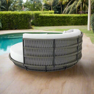 Round Outdoor Rattan Outdoor Furniture Set – Bamboo Wicker-MinimalisticDecor.com
