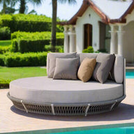 Round Outdoor Rattan Outdoor Furniture Set – Bamboo Wicker-MinimalisticDecor.com
