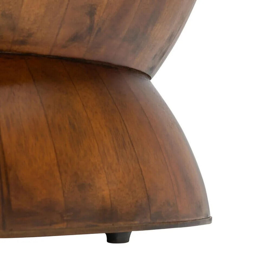 Rustic Solid Wood Round Coffee Table-MinimalisticDecor.com