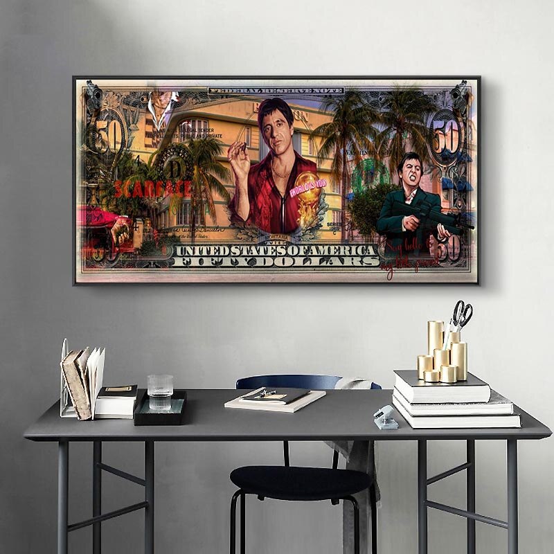 Scarface Canvas Wall Art - Authentic Tony Montana Prints-MinimalisticDecor.com