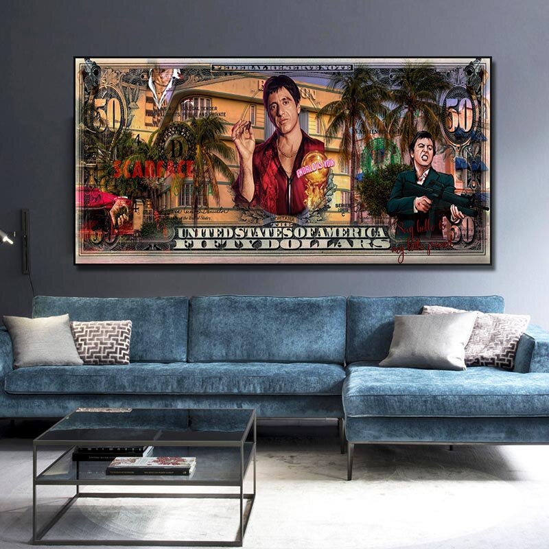 Scarface Canvas Wall Art - Authentic Tony Montana Prints-MinimalisticDecor.com