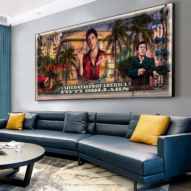 Scarface Canvas Wall Art - Authentic Tony Montana Prints-MinimalisticDecor.com