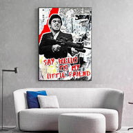 Scarface Tony Montana Poster: Say Hello to my Little friend-MinimalisticDecor.com