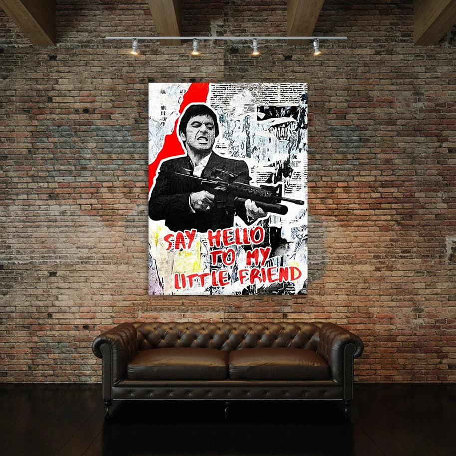 Scarface Tony Montana Poster: Say Hello to my Little friend-MinimalisticDecor.com