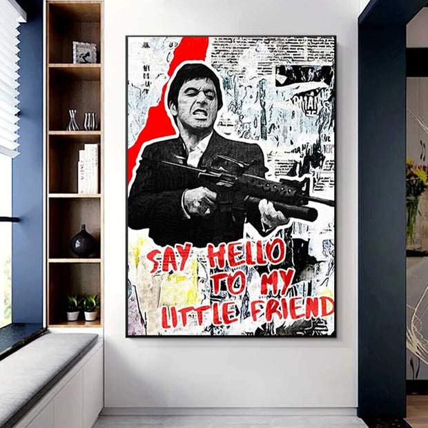 Scarface Tony Montana Poster: Say Hello to my Little friend-MinimalisticDecor.com