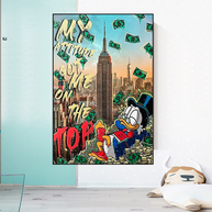 Scrooge Mcduck Canvas Wall Art - Limited Edition Design-MinimalisticDecor.com