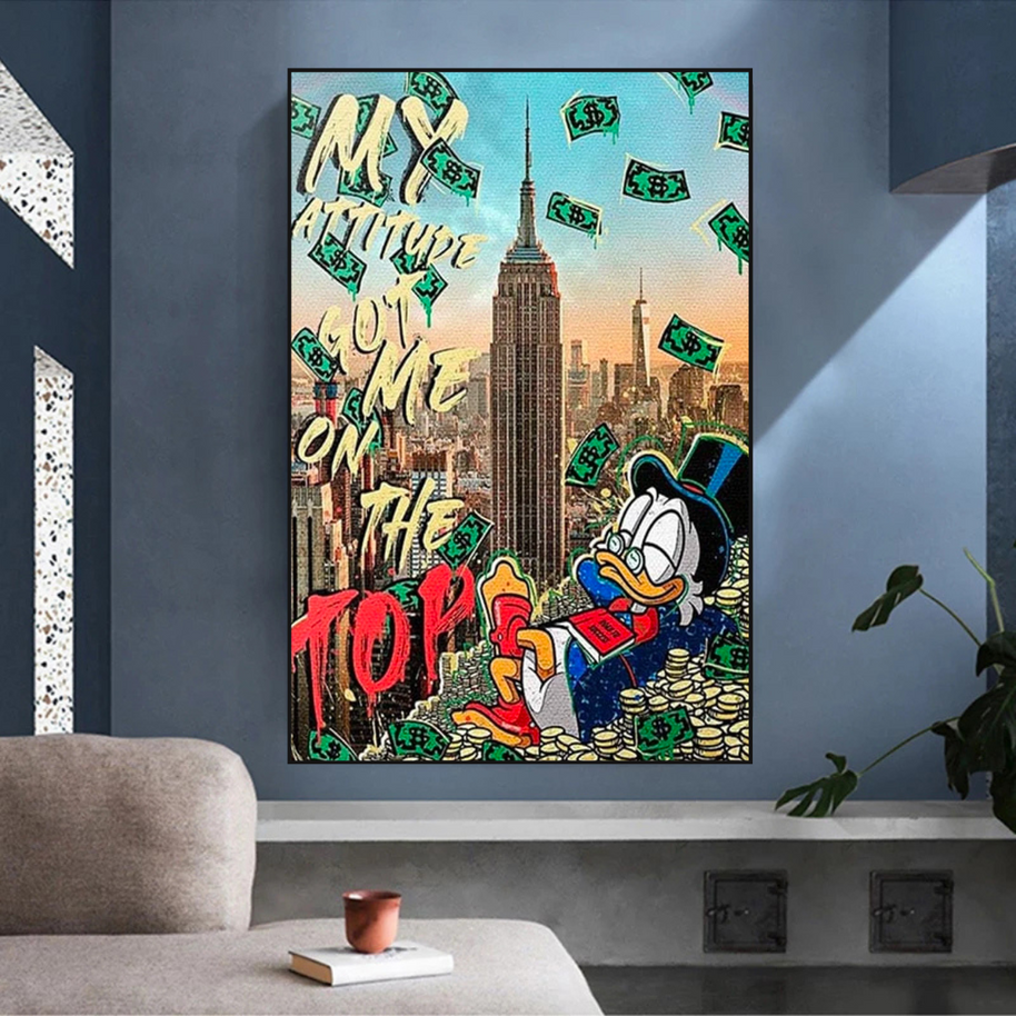 Scrooge Mcduck Canvas Wall Art - Limited Edition Design-MinimalisticDecor.com