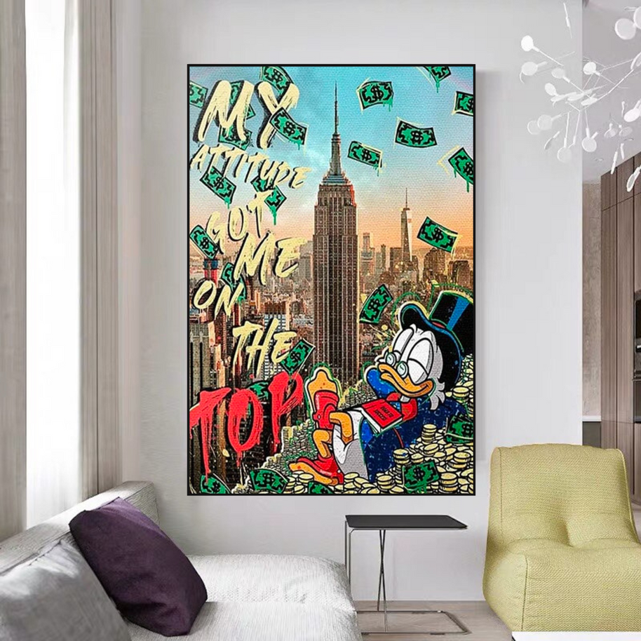 Scrooge Mcduck Canvas Wall Art - Limited Edition Design-MinimalisticDecor.com