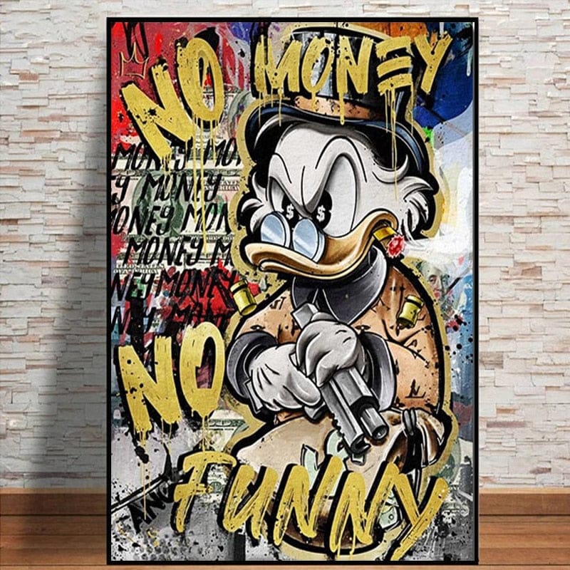 Scrooge McDuck Canvas Wall Art - No Money-MinimalisticDecor.com