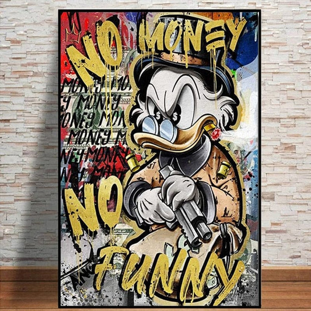 Scrooge McDuck Canvas Wall Art - No Money-MinimalisticDecor.com