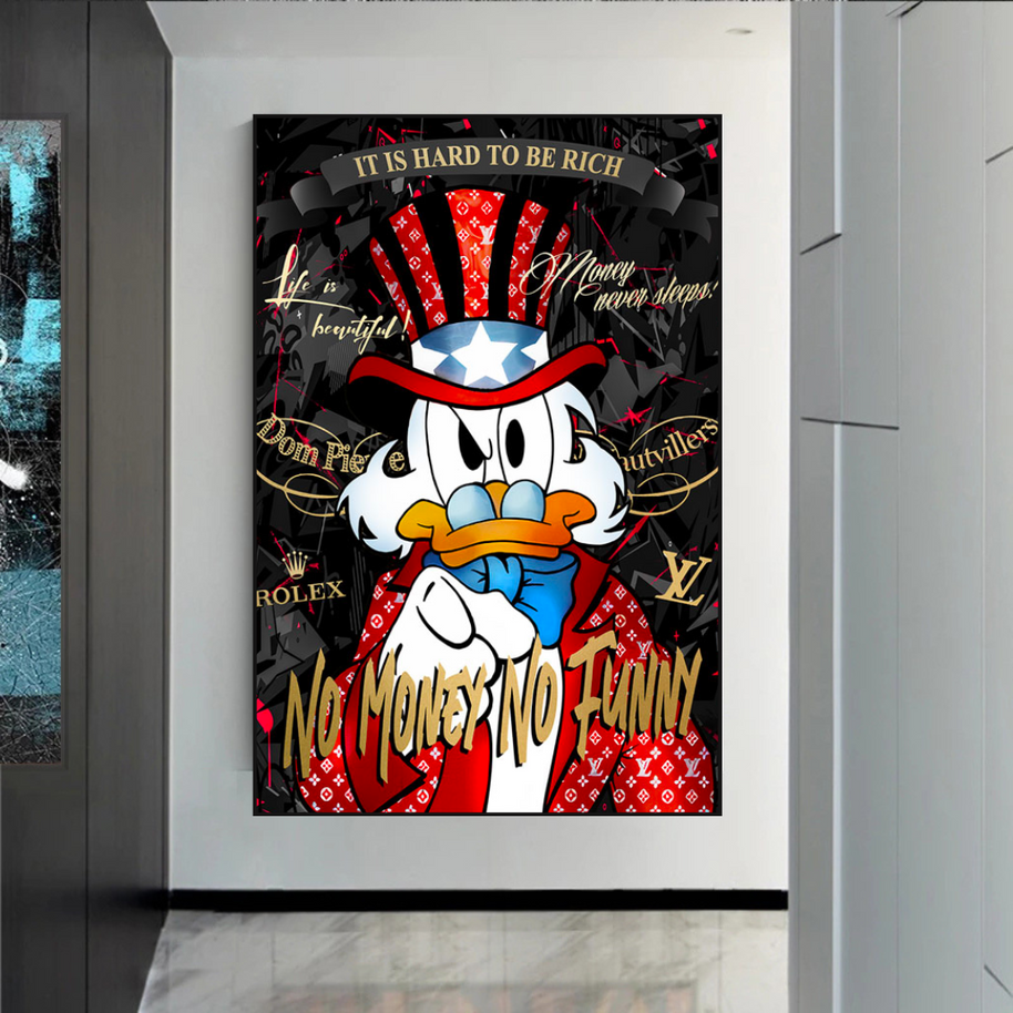 Scrooge McDuck Canvas Wall Art - No Money No Honey-MinimalisticDecor.com