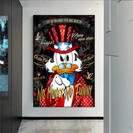 Scrooge McDuck Canvas Wall Art - No Money No Honey-MinimalisticDecor.com