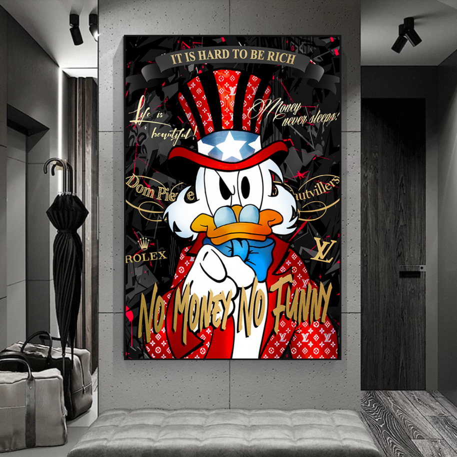 Scrooge McDuck Canvas Wall Art - No Money No Honey-MinimalisticDecor.com
