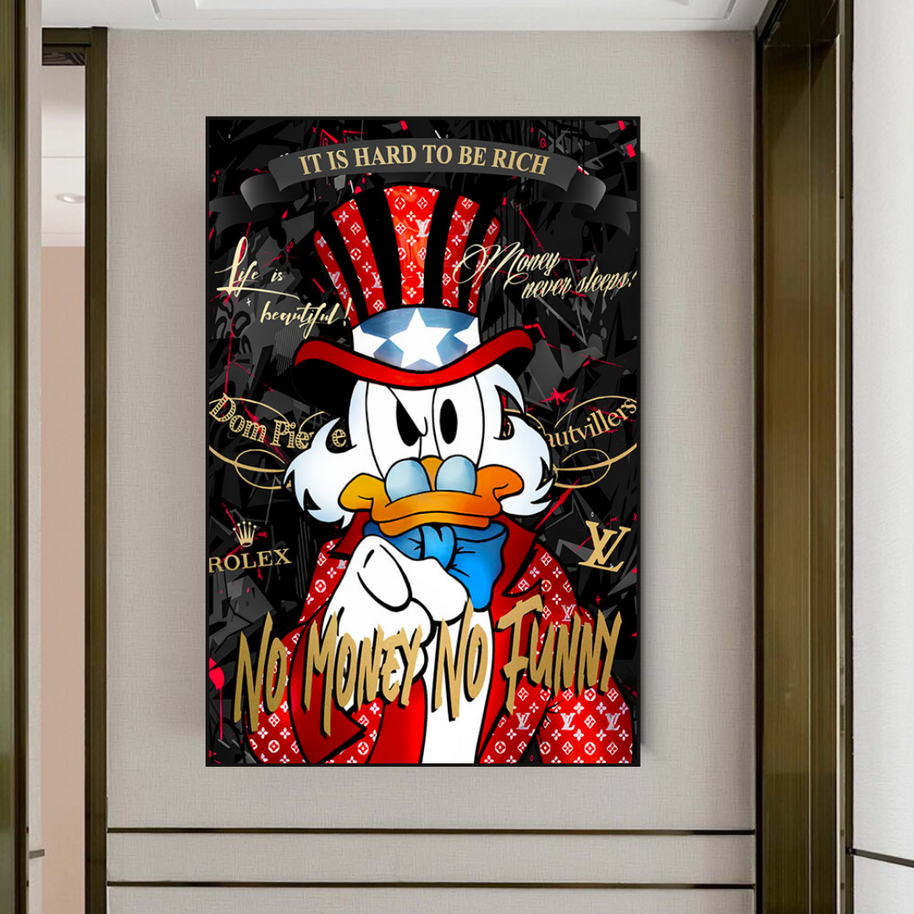 Scrooge McDuck Canvas Wall Art - No Money No Honey-MinimalisticDecor.com