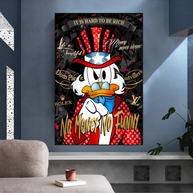 Scrooge McDuck Canvas Wall Art - No Money No Honey-MinimalisticDecor.com