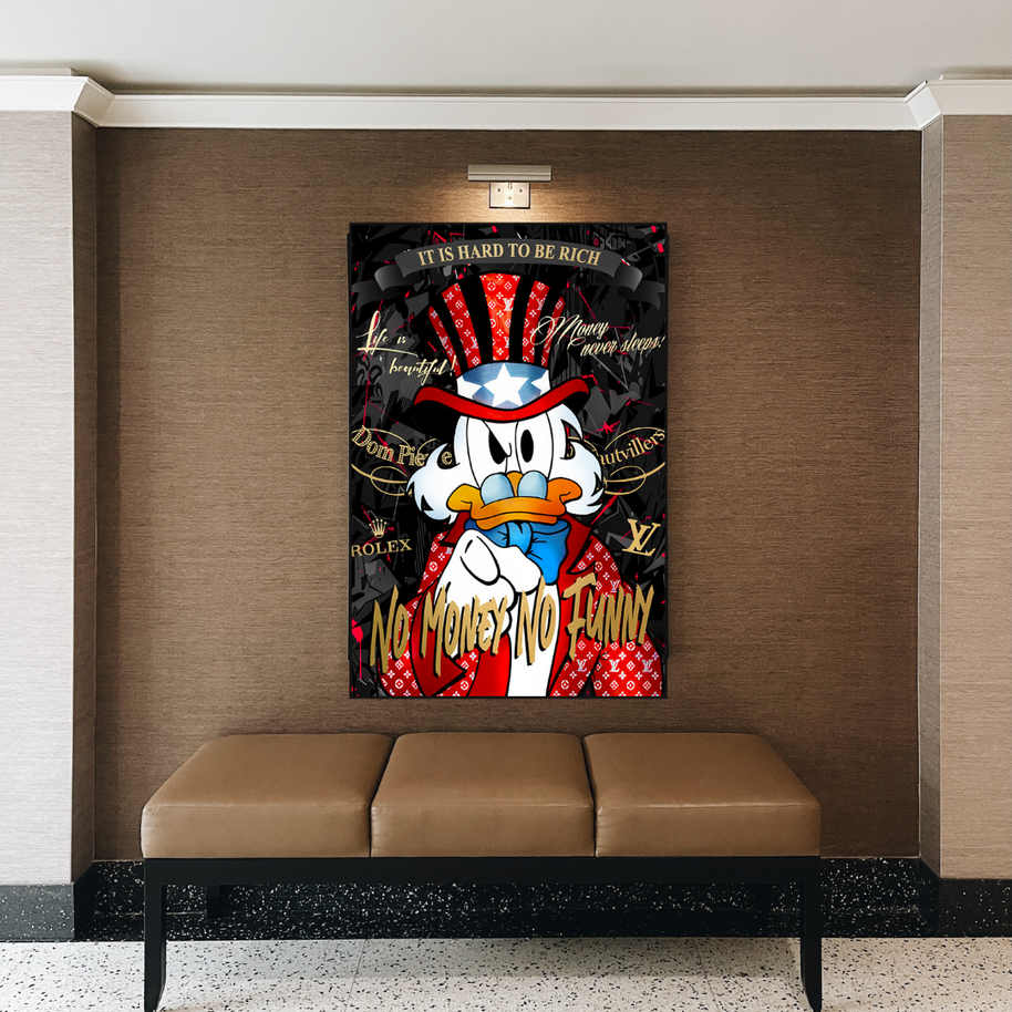 Scrooge McDuck Canvas Wall Art - No Money No Honey-MinimalisticDecor.com