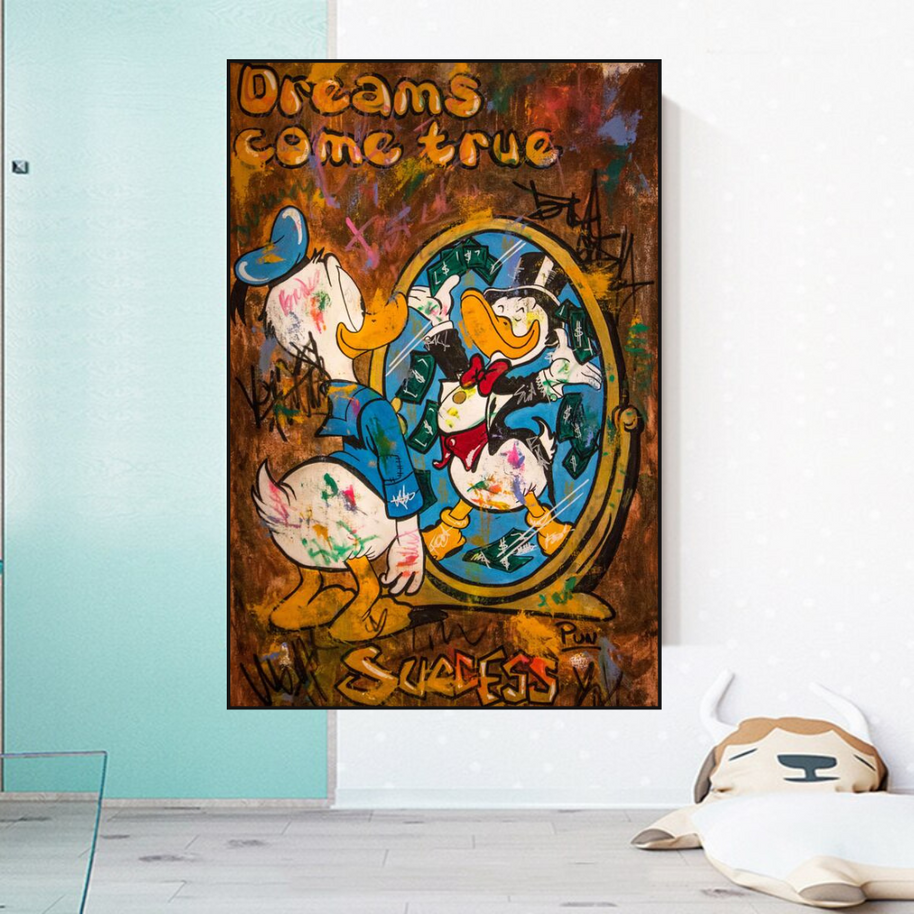 Scrooge McDuck Dreams Come True Millionaire Wall Art Poster-MinimalisticDecor.com
