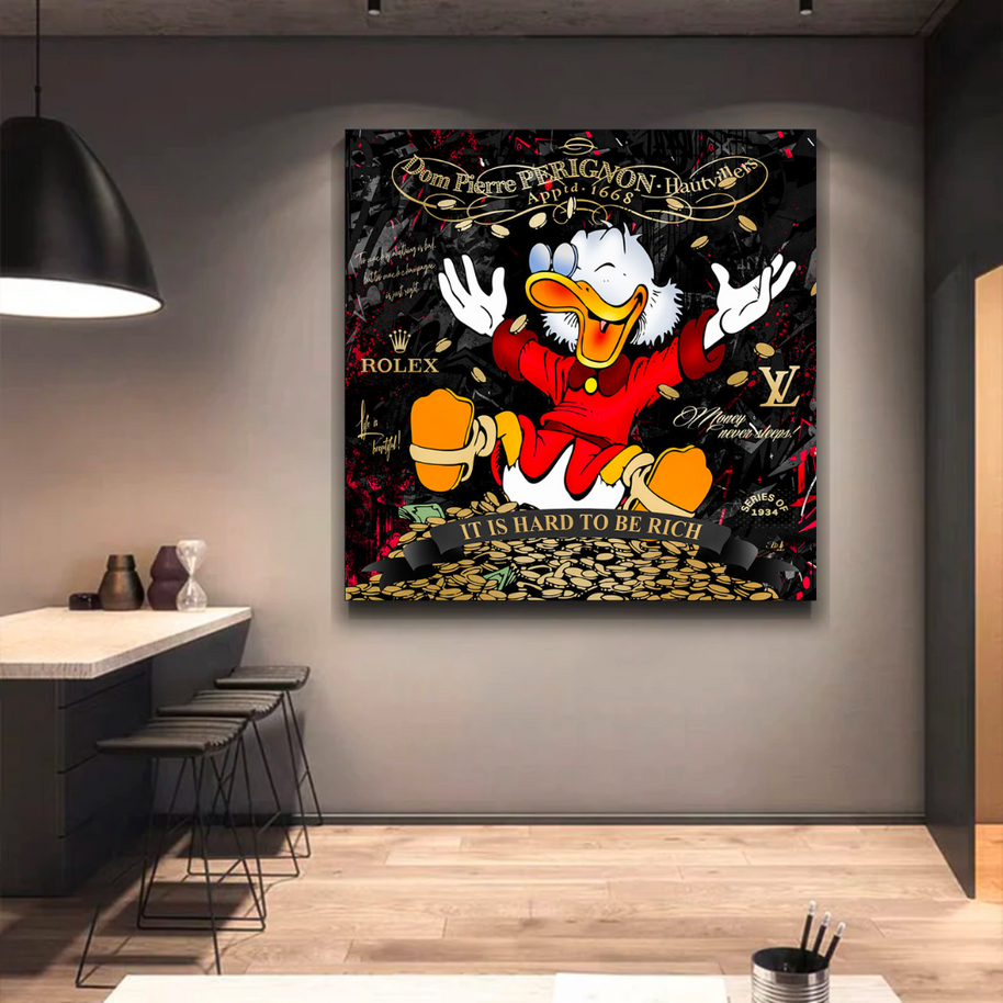 Scrooge McDuck its Hard to be Rich Canvas Wall Art-MinimalisticDecor.com