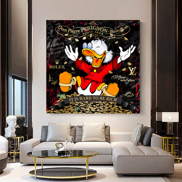 Scrooge McDuck its Hard to be Rich Canvas Wall Art-MinimalisticDecor.com