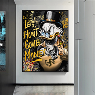 Scrooge McDuck Lets Hunt Some Money Canvas Wall Art-MinimalisticDecor.com
