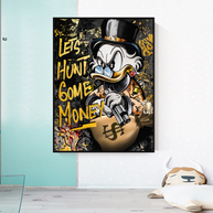 Scrooge McDuck Lets Hunt Some Money Canvas Wall Art-MinimalisticDecor.com