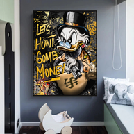 Scrooge McDuck Lets Hunt Some Money Canvas Wall Art-MinimalisticDecor.com
