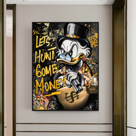 Scrooge McDuck Lets Hunt Some Money Canvas Wall Art-MinimalisticDecor.com