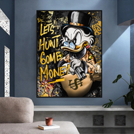 Scrooge McDuck Lets Hunt Some Money Canvas Wall Art-MinimalisticDecor.com