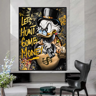 Scrooge McDuck Lets Hunt Some Money Canvas Wall Art-MinimalisticDecor.com