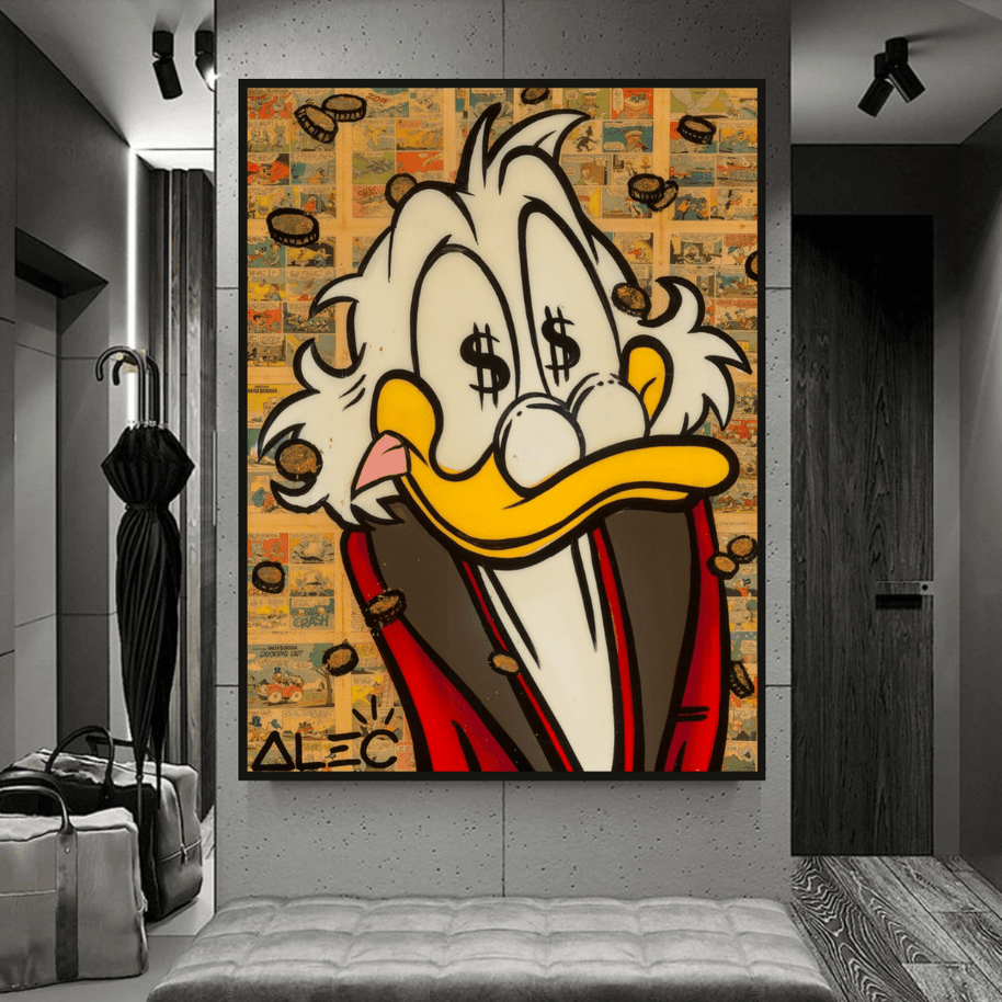 Scrooge McDuck Millionaire by Alec Canvas Wall Art-MinimalisticDecor.com