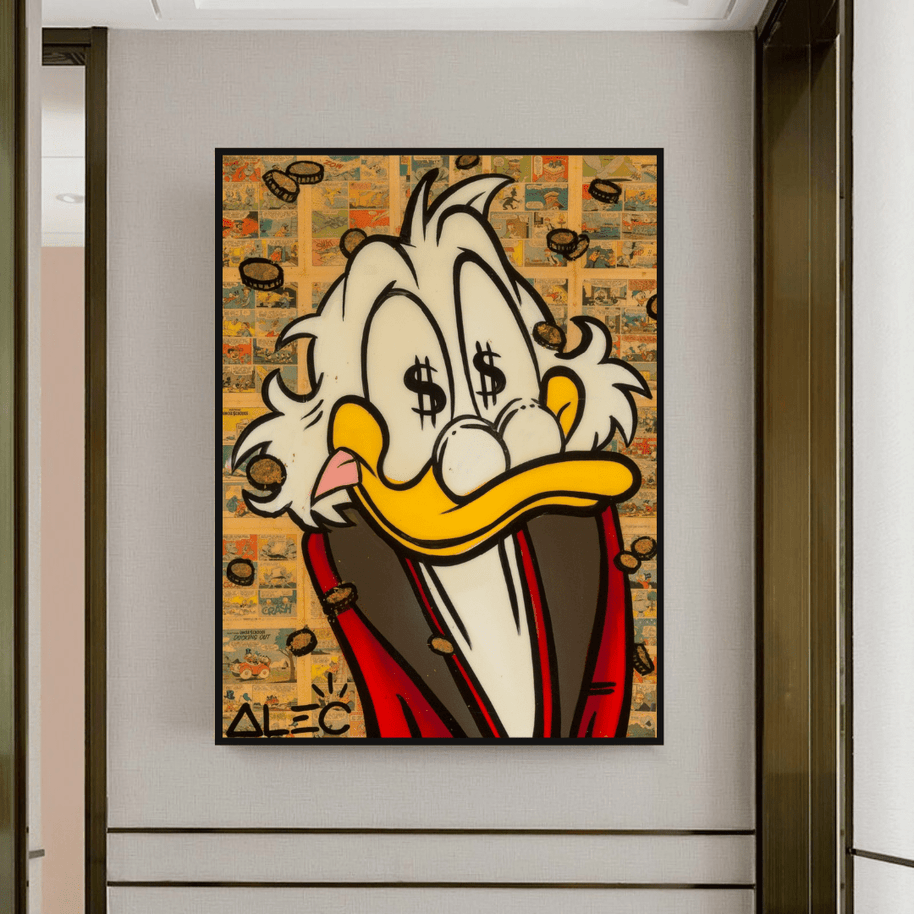 Scrooge McDuck Millionaire by Alec Canvas Wall Art-MinimalisticDecor.com